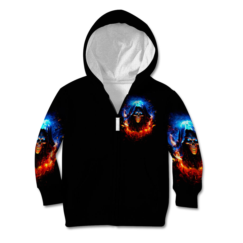Flame Skull Kid Hoodie When I Was Born The Devil Said Competition - Wonder Print Shop
