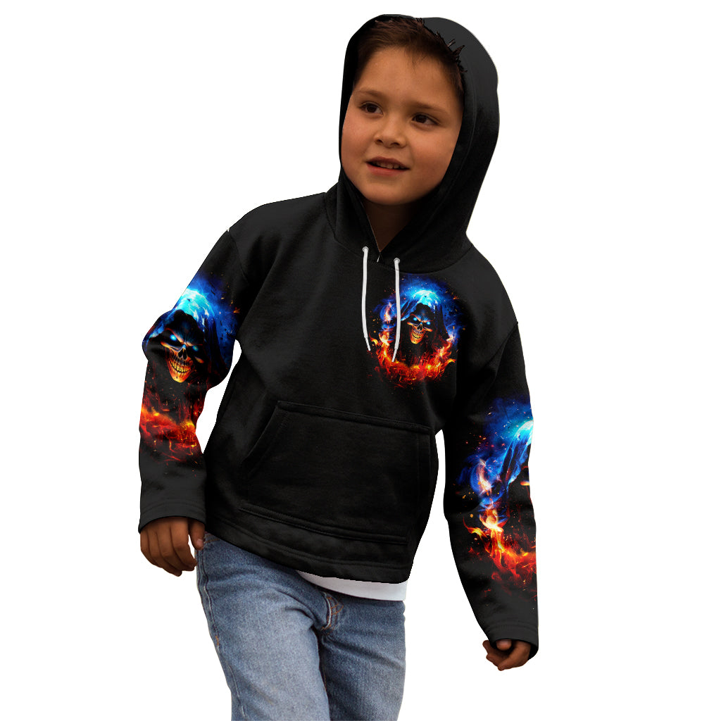 Flame Skull Kid Hoodie When I Was Born The Devil Said Competition - Wonder Print Shop