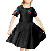 Flame Skull Kid Short Sleeve Dress When I Was Born The Devil Said Competition - Wonder Print Shop