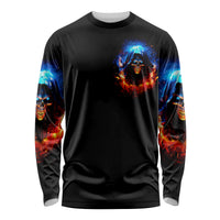 Flame Skull Long Sleeve Shirt When I Was Born The Devil Said Competition - Wonder Print Shop