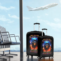 Flame Skull Luggage Cover When I Was Born The Devil Said Competition - Wonder Print Shop