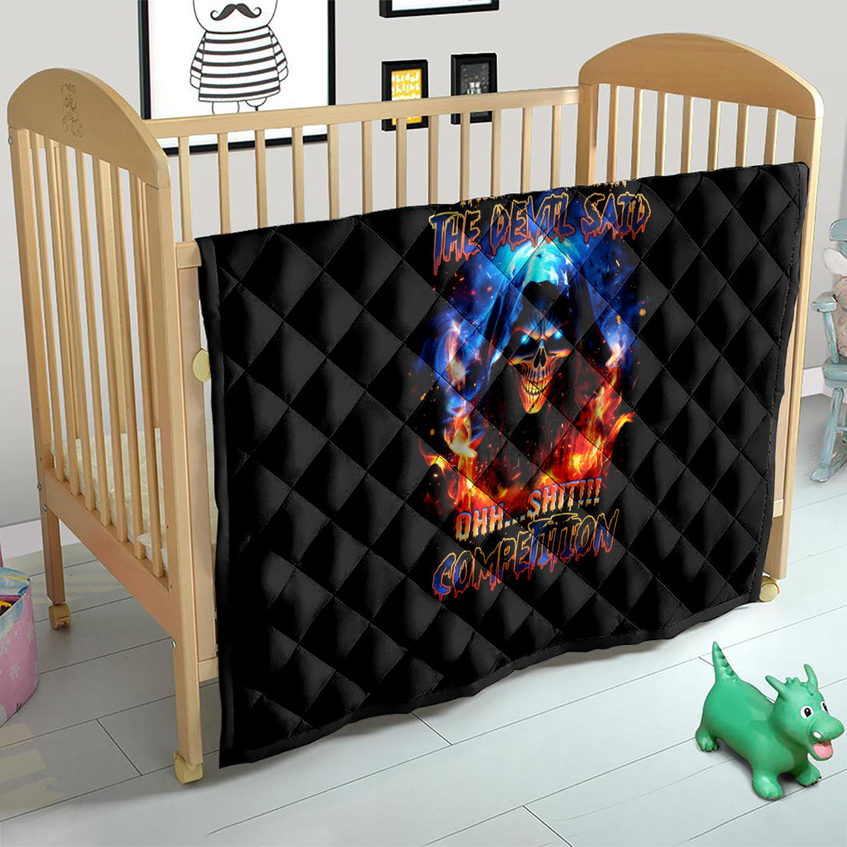 Flame Skull Quilt When I Was Born The Devil Said Competition - Wonder Print Shop