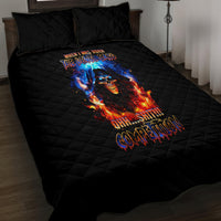 Flame Skull Quilt Bed Set When I Was Born The Devil Said Competition - Wonder Print Shop