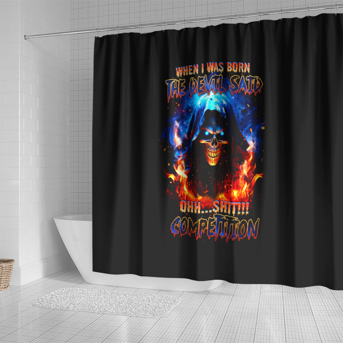 flame-skull-shower-curtain-when-i-was-born-the-devil-said-competition