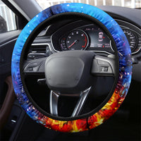 Flame Skull Steering Wheel Cover When I Was Born The Devil Said Competition - Wonder Print Shop