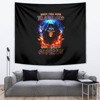 Flame Skull Tapestry When I Was Born The Devil Said Competition - Wonder Print Shop