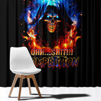 Flame Skull Window Curtain When I Was Born The Devil Said Competition - Wonder Print Shop