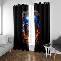 Flame Skull Window Curtain When I Was Born The Devil Said Competition - Wonder Print Shop