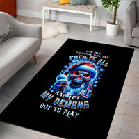 Skull Santa Claus Area Rug One Day Say Fuck Itt All And Let My Demons Out - Wonder Print Shop