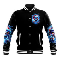 Skull Santa Claus Baseball Jacket One Day Say Fuck Itt All And Let My Demons Out - Wonder Print Shop