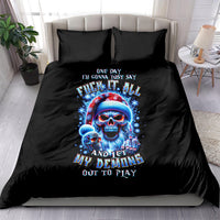Skull Santa Claus Bedding Set One Day Say Fuck Itt All And Let My Demons Out - Wonder Print Shop