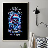 Skull Santa Claus Canvas Wall Art One Day Say Fuck Itt All And Let My Demons Out - Wonder Print Shop