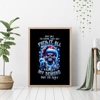 Skull Santa Claus Canvas Wall Art One Day Say Fuck Itt All And Let My Demons Out - Wonder Print Shop