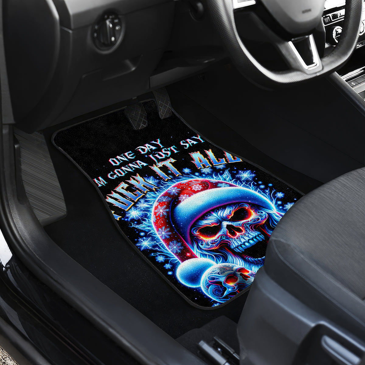 Skull Santa Claus Car Mats One Day Say Fuck Itt All And Let My Demons Out - Wonder Print Shop
