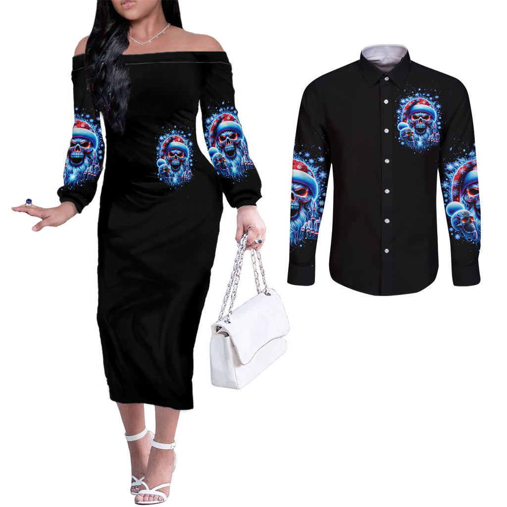 skull-santa-claus-couples-matching-off-the-shoulder-long-sleeve-dress-and-long-sleeve-button-shirt-one-day-say-fuck-itt-all-and-let-my-demons-out