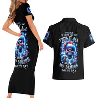 Skull Santa Claus Couples Matching Short Sleeve Bodycon Dress and Hawaiian Shirt One Day Say Fuck Itt All And Let My Demons Out - Wonder Print Shop