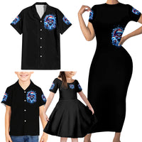 Skull Santa Claus Family Matching Short Sleeve Bodycon Dress and Hawaiian Shirt One Day Say Fuck Itt All And Let My Demons Out - Wonder Print Shop
