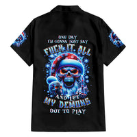 Skull Santa Claus Family Matching Summer Maxi Dress and Hawaiian Shirt One Day Say Fuck Itt All And Let My Demons Out - Wonder Print Shop