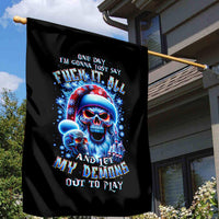 Skull Santa Claus Garden Flag One Day Say Fuck Itt All And Let My Demons Out - Wonder Print Shop