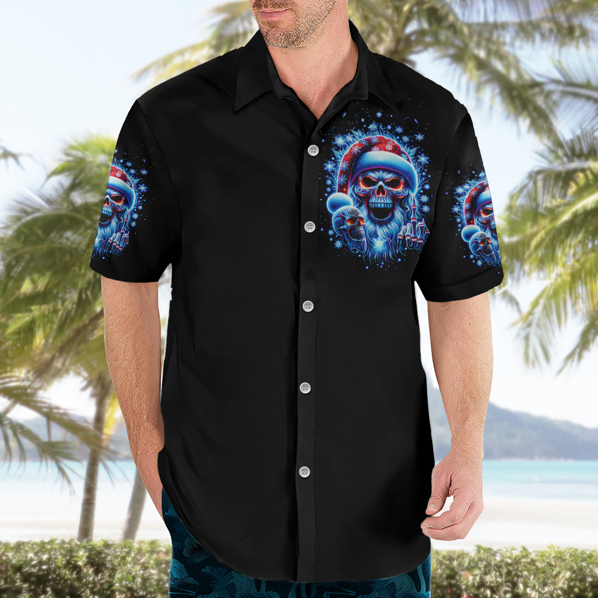 Skull Santa Claus Hawaiian Shirt One Day Say Fuck Itt All And Let My Demons Out - Wonder Print Shop