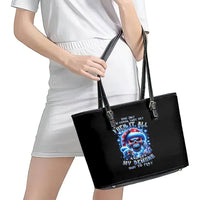 Skull Santa Claus Leather Tote Bag One Day Say Fuck Itt All And Let My Demons Out - Wonder Print Shop
