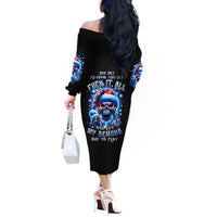 Skull Santa Claus Off The Shoulder Long Sleeve Dress One Day Say Fuck Itt All And Let My Demons Out - Wonder Print Shop