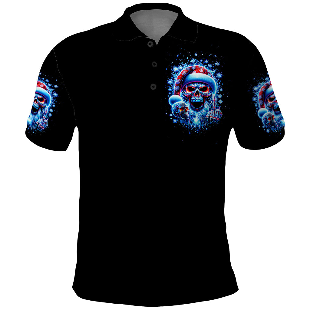 Skull Santa Claus Polo Shirt One Day Say Fuck Itt All And Let My Demons Out - Wonder Print Shop