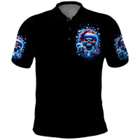 Skull Santa Claus Polo Shirt One Day Say Fuck Itt All And Let My Demons Out - Wonder Print Shop