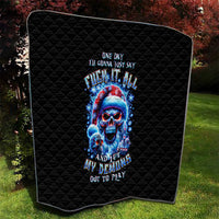 Skull Santa Claus Quilt One Day Say Fuck Itt All And Let My Demons Out - Wonder Print Shop
