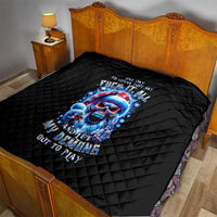 Skull Santa Claus Quilt One Day Say Fuck Itt All And Let My Demons Out - Wonder Print Shop