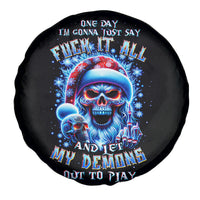 Skull Santa Claus Spare Tire Cover One Day Say Fuck Itt All And Let My Demons Out - Wonder Print Shop