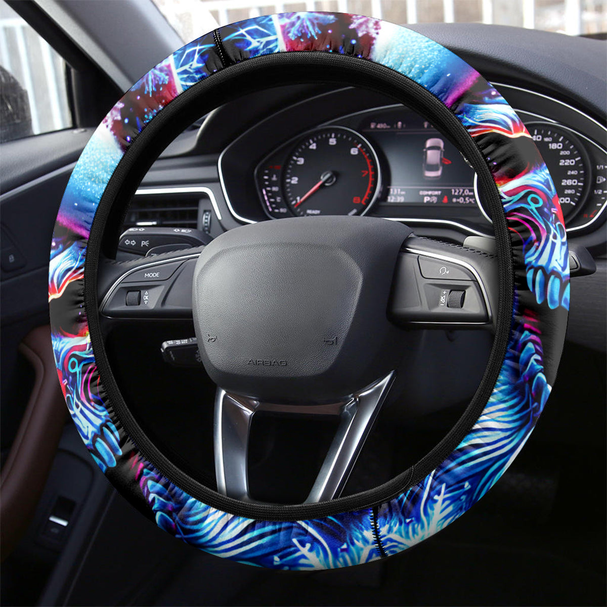 Skull Santa Claus Steering Wheel Cover One Day Say Fuck Itt All And Let My Demons Out - Wonder Print Shop
