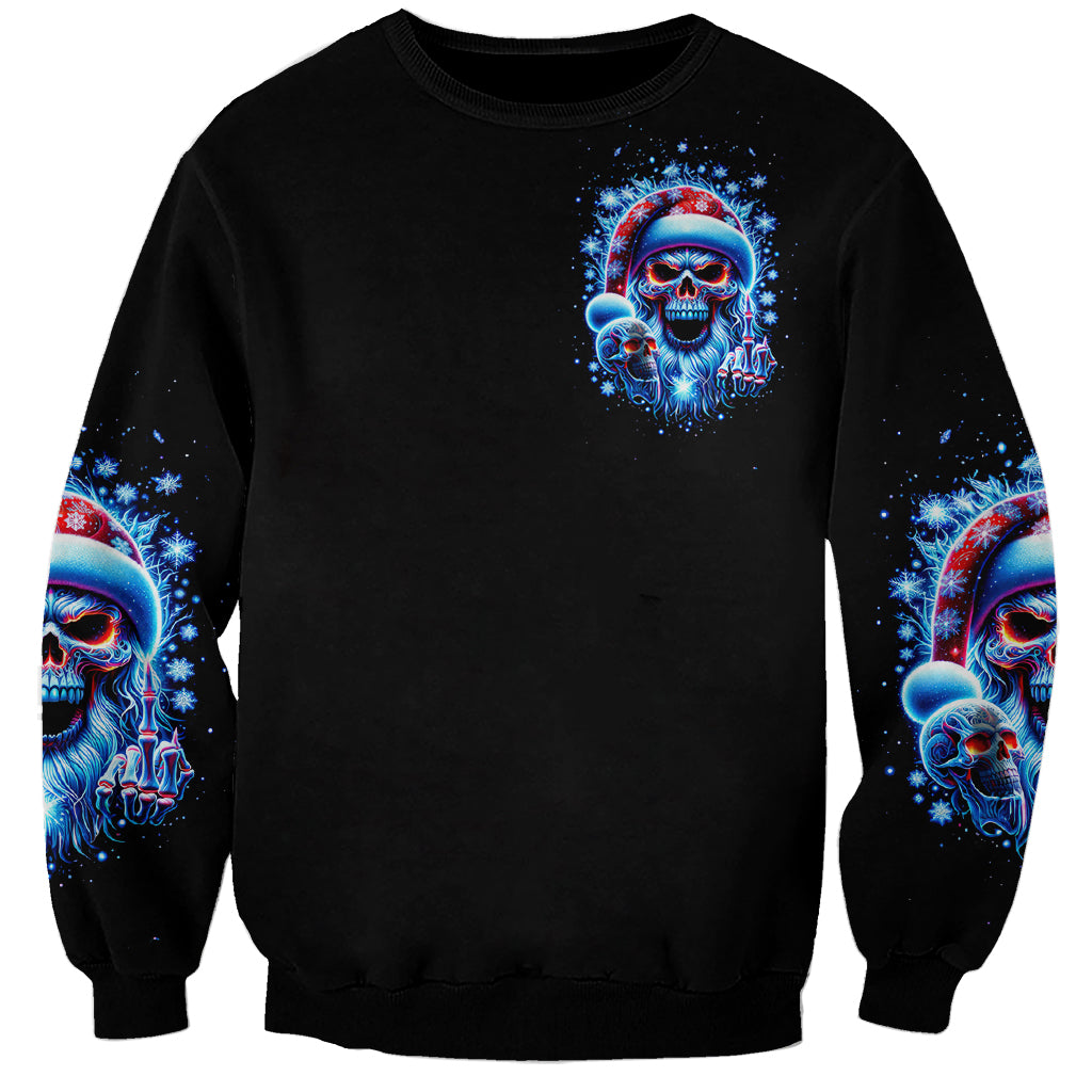 Skull Santa Claus Sweatshirt One Day Say Fuck Itt All And Let My Demons Out - Wonder Print Shop