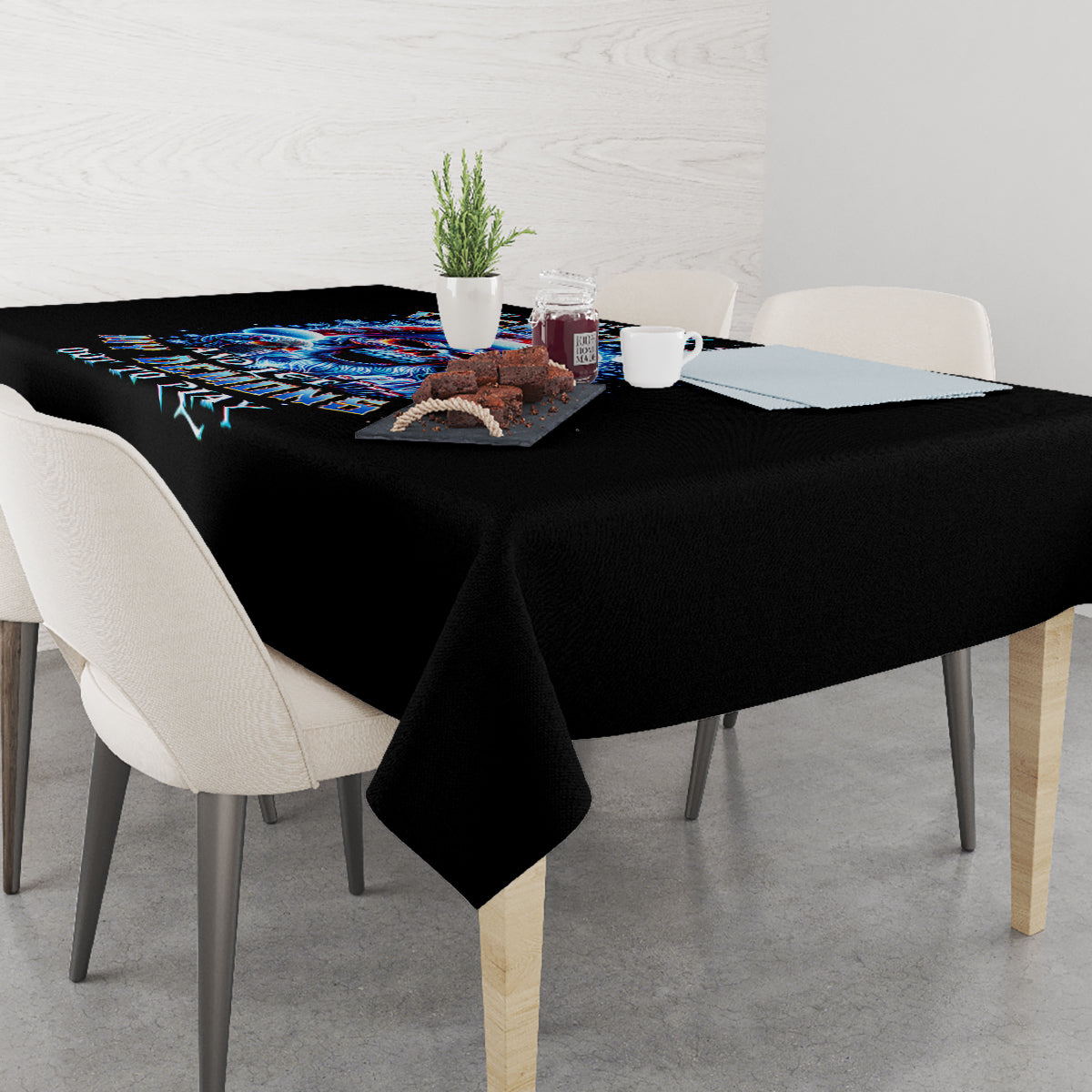 Skull Santa Claus Tablecloth One Day Say Fuck Itt All And Let My Demons Out - Wonder Print Shop