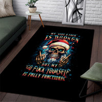 Skull Santa Claus Area Rug My Give A Fuck Is Broken My Go Fuck Yourself - Wonder Print Shop