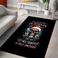 Skull Santa Claus Area Rug My Give A Fuck Is Broken My Go Fuck Yourself - Wonder Print Shop
