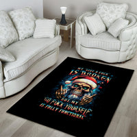Skull Santa Claus Area Rug My Give A Fuck Is Broken My Go Fuck Yourself - Wonder Print Shop