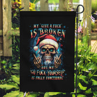 Skull Santa Claus Garden Flag My Give A Fuck Is Broken My Go Fuck Yourself - Wonder Print Shop