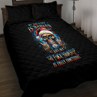 Skull Santa Claus Quilt Bed Set My Give A Fuck Is Broken My Go Fuck Yourself - Wonder Print Shop