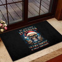 Skull Santa Claus Rubber Doormat My Give A Fuck Is Broken My Go Fuck Yourself - Wonder Print Shop