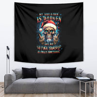 Skull Santa Claus Tapestry My Give A Fuck Is Broken My Go Fuck Yourself - Wonder Print Shop