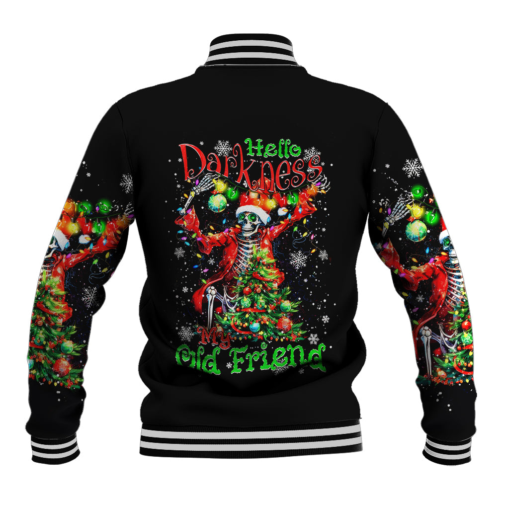 Skeleton Santa Claus Baseball Jacket Hello Darkness My Old Friend - Wonder Print Shop
