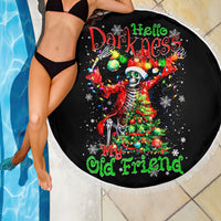 Skeleton Santa Claus Beach Blanket Hello Darkness My Old Friend - Wonder Print Shop