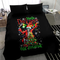 Skeleton Santa Claus Bedding Set Hello Darkness My Old Friend - Wonder Print Shop
