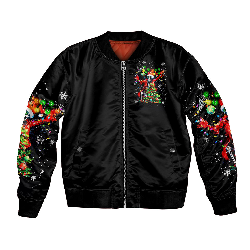 Skeleton Santa Claus Bomber Jacket Hello Darkness My Old Friend - Wonder Print Shop