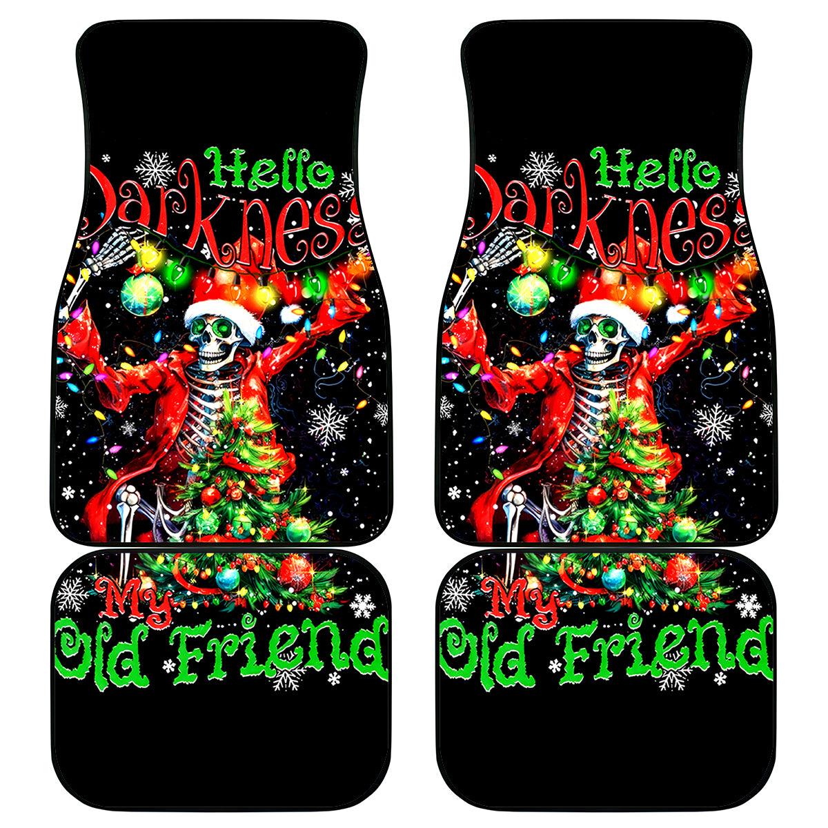Skeleton Santa Claus Car Mats Hello Darkness My Old Friend - Wonder Print Shop