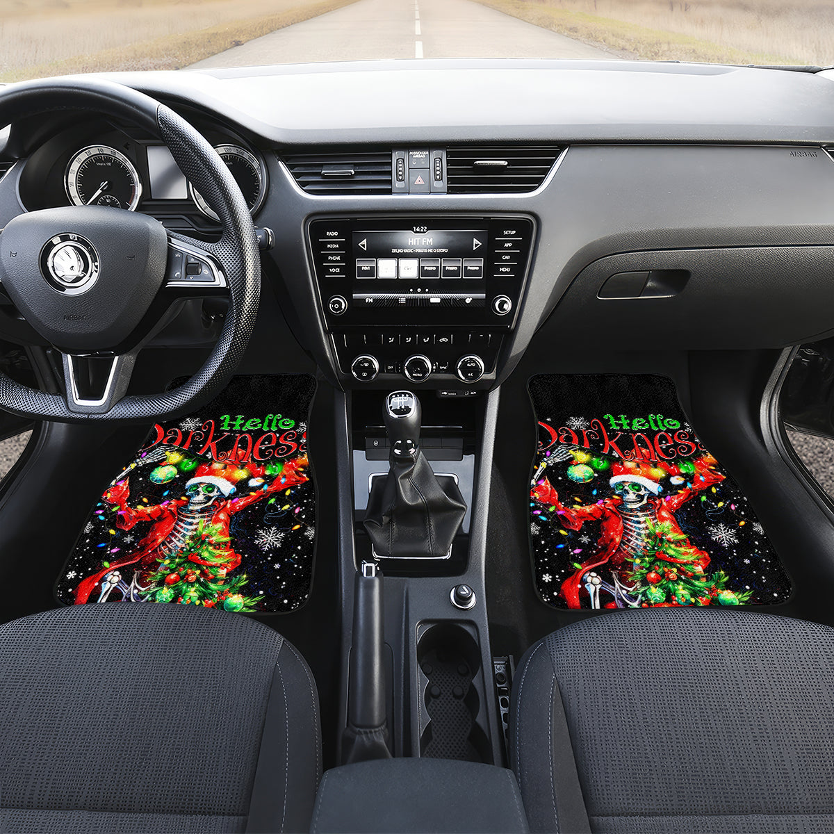 Skeleton Santa Claus Car Mats Hello Darkness My Old Friend - Wonder Print Shop
