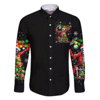 Skeleton Santa Claus Family Matching Off Shoulder Short Dress and Hawaiian Shirt Hello Darkness My Old Friend - Wonder Print Shop