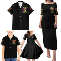 Skeleton Santa Claus Family Matching Puletasi Dress and Hawaiian Shirt Hello Darkness My Old Friend - Wonder Print Shop