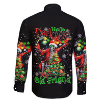 Skeleton Santa Claus Family Matching Summer Maxi Dress and Hawaiian Shirt Hello Darkness My Old Friend - Wonder Print Shop